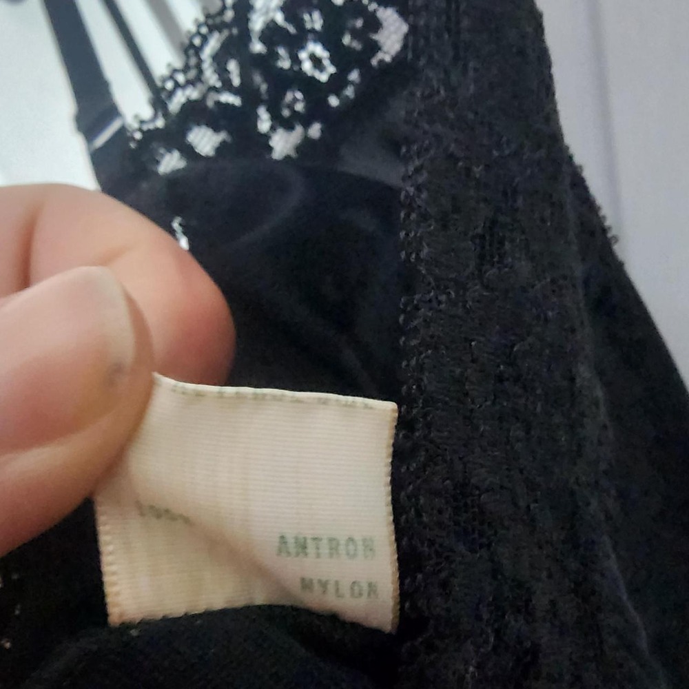 Vintage Black Lace Ruffle Slip - Picture 6 of 7